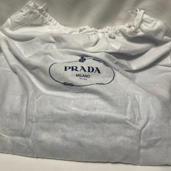 Prada Donna Shopper Tote Bag Blue Floral Nylon and Leather New - Picture 8 of 9